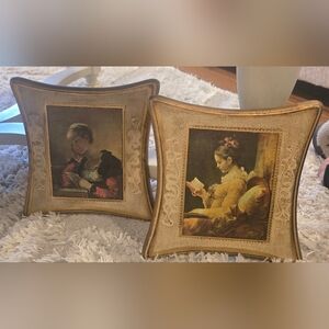 Pair If Vintage Gold Florentine Wooden Pictures